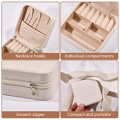 12Pcs Square Imitation Leather with Velvet Jewelry Storage Zipper Cases for Bracelets&nbsp;CON-GL0001-07