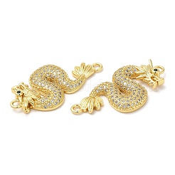 Brass Micro Pave Clear Cubic Zirconia Connector Charms&nbsp;KK-Q775-08G