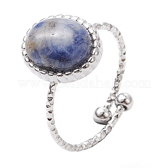 Oval Natural & Synthetic Gemstone Finger Rings&nbsp;RJEW-JR00748-02