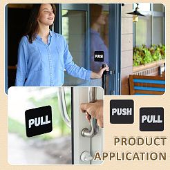 20Pcs Square Self-adhesive Acrylic Sliding Door Pull & Push Signs&nbsp;AJEW-BC0010-70A-01