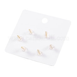 6 Pcs Brass Micro Pave Clear Cubic Zirconia Ear Studs&nbsp;EJEW-S218-01G-01