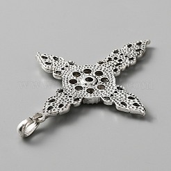 Alloy Rhinestone Hang Snap Base Pendant for Interchangeable Snap Charms Jewelry Making&nbsp;FIND-WH0145-68B
