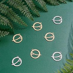 12Pcs 2 Colors 201 Stainless Steel Pendants&nbsp;STAS-UN0035-67