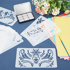 10Pcs 10 Styles Face Painting Theme PET Plastic Hollow Plastic Drawing Painting Stencils Templates&nbsp;DIY-GF0012-64