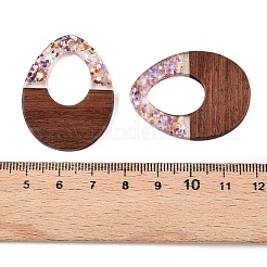Epoxy Resin & Walnut Wood Pendants&nbsp;RESI-T057-12B