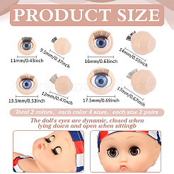 16 Pairs 8 Styles 3D ABS Doll Craft Cartoon Movable Eye&nbsp;FIND-PH0028-12