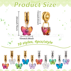40Pcs 10 Styles Glass European Dangle Charms&nbsp;PALLOY-PH01829