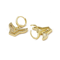 Clear Cubic Zirconia Ox Dangle Leverback Earrings&nbsp;EJEW-I277-02G