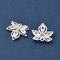 Brass Pave Clear Cubic Zirconia Flower Pendants&nbsp;KK-C168-23S