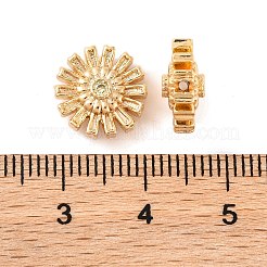 Brass Micro Pave Clear Cubic Zirconia Beads&nbsp;KK-S389-17G