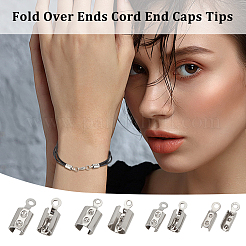 4Bags 4 Styles  304 Stainless Steel  Folding Crimp Ends&nbsp;FIND-GA0003-93