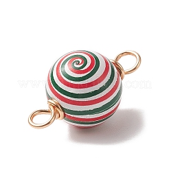 Copper Wire Wrapped Natural Wooden Connector Charms&nbsp;PALLOY-JF02038