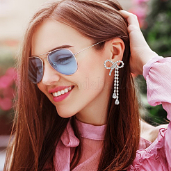 3 Pairs 3 Style Rhinestone Bowknot Stud Earrings&nbsp;EJEW-AN0004-91