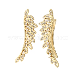 Brass Pave Cubic Zirconia Stud Crawler Earrings&nbsp;LS-KK-CBAA351-08G