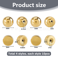 40Pcs 4 Styles 303 Stainless Steel Earring Nuts&nbsp;STAS-HS0001-58G