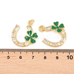 Brass Micro Pave Cubic Zirconia Pendants&nbsp;KK-C162-022G