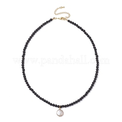 4mm Natural Lava Rock Round Beaded Necklaces&nbsp;NJEW-JN05007
