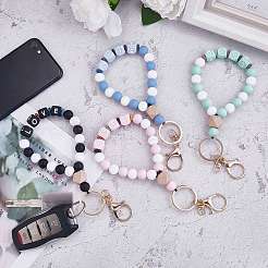 Silicone Round Beaded Keychain Wristlet&nbsp;KEYC-SW00006-01