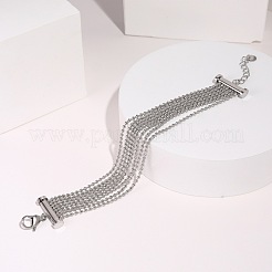 304 Stainless Steel Multi Strand Ball Chains Bracelets for Women&nbsp;FS-WGF1B10-03