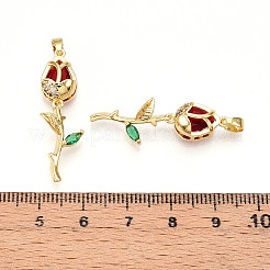 Brass Micro Pave Cubic Zirconia Pendants&nbsp;KK-N254-221G-03