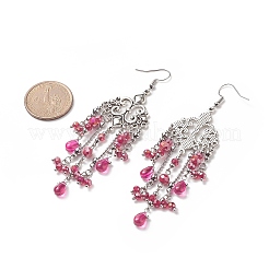 Glass Teardrop Tassel Chandelier Earrings&nbsp;EJEW-TA00184-04