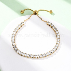 304 Stainless Steel Pave Clear Cubic Zirconia Tennis Bracelets&nbsp;BJEW-G754-03G-02