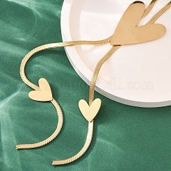 304 Stainless Steel Heart Y Necklaces&nbsp;NJEW-R026-30G