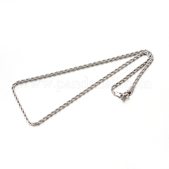 Tarnish Resistant 304 Stainless Steel Rope Chain Necklaces&nbsp;STAS-M174-009P-A