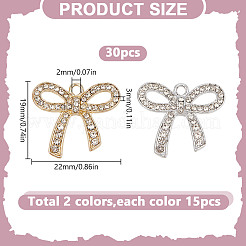 30Pcs 2 Colors Alloy with Rhinestone Pendants&nbsp;FIND-DR0001-71