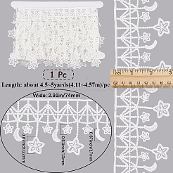 Star & Moon Polyester Lace Trim Ribbon&nbsp;OCOR-WH20003-11A-02