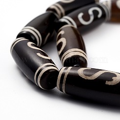 Tibetan Style Money Hook dZi Beads Strands&nbsp;TDZI-O003-29D