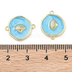 Ocean Brass Enamel Connector Charms&nbsp;KK-C251-05G-02D
