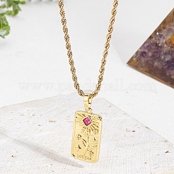 1Pc Brass with Cubic Zirconia Pendants Necklaces&nbsp;NJEW-LP0001-46D-G