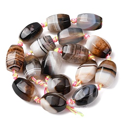 Natural Banded Agate Beads Strands&nbsp;G-F825-D01-01