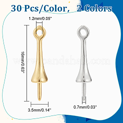 60Pcs 2 Colors Brass Peg Bails&nbsp;KK-PH0006-06