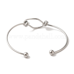 Non-Tarnish 304 Stainless Steel Open Cuff Bangles for Women&nbsp;BJEW-Z071-02P