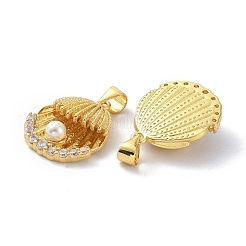 Brass Clear Cubic Zirconia Pendants&nbsp;KK-B047-18G
