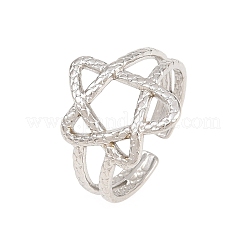 304 Stainless Steel Cuff Open Rings for Women&nbsp;RJEW-A102-04P