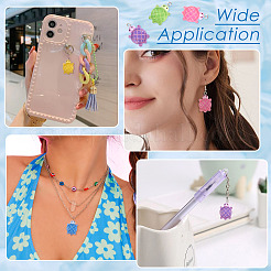 32Pcs 8 Colors Gradient Color & Luminous Opaque Resin Pendants&nbsp;RESI-TA0003-64
