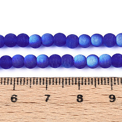 Frosted Transparent Glass Beads Strands&nbsp;GLAA-T032-T4mm-MBB16