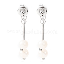 304 Stainless Steel Round Tassel Stud Earrings&nbsp;EJEW-K268-89P