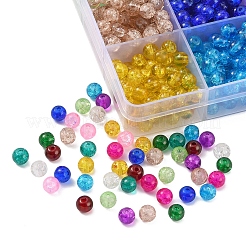 900Pcs 12 Colors Spray Painted Crackle Glass Beads Strands&nbsp;CCG-YW0001-10