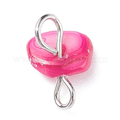 Natural Chip Dyed Shell Connector Charms&nbsp;PALLOY-JF01337-01