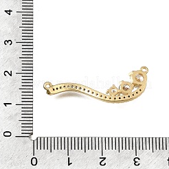 Brass Micro Pave Clear Cubic Zirconia Connector Charms&nbsp;CU-CBA3569-04G-D