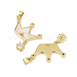 Brass Micro Pave Cubic Zirconia Pendants&nbsp;KK-S526-37G
