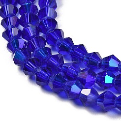 Transparent Electroplate Glass Beads Strands&nbsp;GLAA-F029-4mm-D06