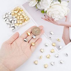 72Pcs 2 Colors Alloy Cord Ends&nbsp;FIND-CA0005-63