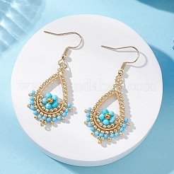 4 Pairs 4 Styles 201 Stainless Steel Teardrop Dangle Earrings&nbsp;EJEW-MZ00643