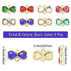 24Pcs 8 Colors Alloy Rhinestone Connector Charms&nbsp;FIND-YW0011-45
