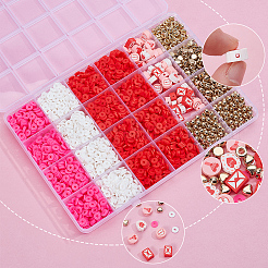 DIY Valentine's Day Themed CCB Plastic Beads &  Polymer Clay Jewelry Making Finding Kits&nbsp;DIY-SP0002-83